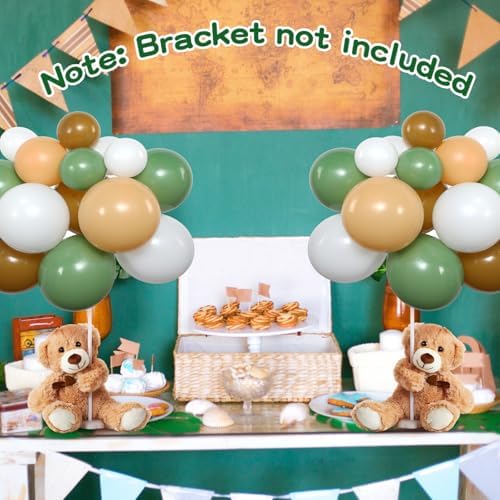 Bear Baby Shower Decorations, 185 Balloon Kit,Green, Brown, Nude, White - Image 4