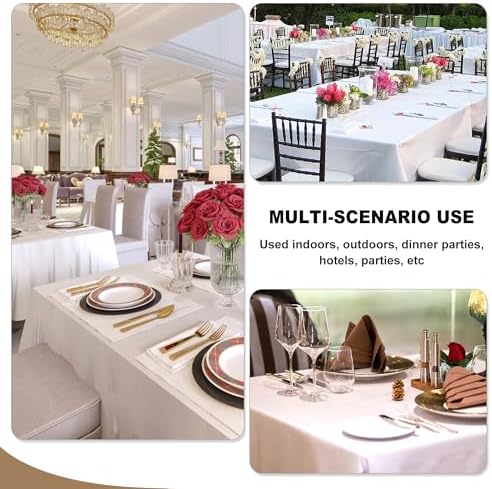 Fitable 6 Pack Ivory Tablecloths 90x132 Inch for 6 Foot Rectangle Tables - Image 5