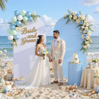 Baby Shower Arch Backdrop Cover-7.2ft 6ft Dual Color White Blue Arch Covers - Image 2