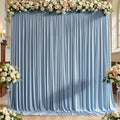 20ft x 10ft Wrinkle Free Dusty Blue Backdrop Curtain for Parties, 4 Panels 5x10ft Silky Polyester Backdrop Drapes Photo Back Drop Cloth for Wedding Birthday Baby Shower Photography Background by ENJOYYOURPARTY