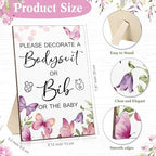 Roowest 35 Pcs Baby Shower Bibs Game with Bib Bodysuit Marker, Butterfly - Image 2