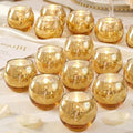 24 Pcs Gold Votive Candle Holders -Gold centerpieces for Wedding Table Decor, Mercury Tealight Candle Holder for Bridal Shower, Engagement, Birthday Party Decorations by LAMORGIFT