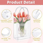 LEIFIDE 50 Pcs Plastic Clear Gift Bags with Handles,7.1 X 9.4 X 3.1 Inch - Image 4