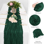 25 Pack Emerald Green Cheesecloth Table Runner 17 x 108 Inch Gauze Table Runner Fabric Semi Sheer Cheese Cloth Table Runner Bulk for Rustic Romantic Wedding Baby Shower Table Decoration - Image 5