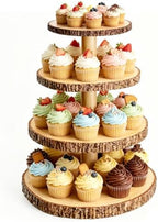 Rustic 4Tier Wooden Cupcake Stand & Wedding Baby Shower Display by Unknown