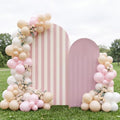 Blush Pink 2 Set Striped & Solid Ripple Arch Backdrop Cover Decor by Unknown