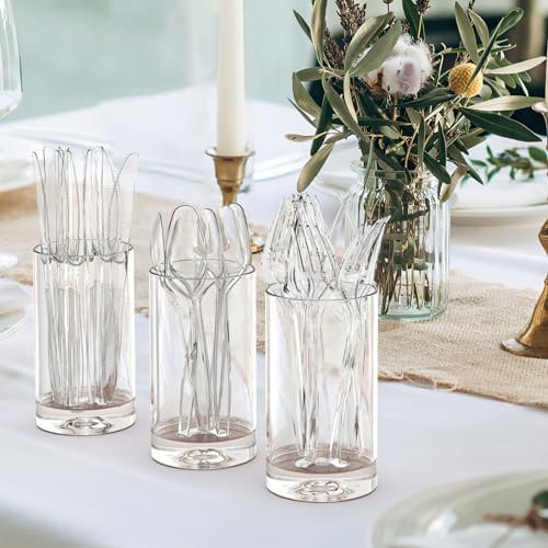 Dealusy 360 Count Extra Heavy Duty Clear Plastic Forks and Spoons - Image 7