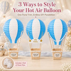 Light Blue Hot Air Balloon Decorations for Baby Shower Table Centerpieces - Image 3