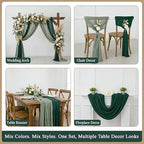 Cheesecloth Table Runner 10 Pack Sage Green and Dark Green, Boho Gauze Table Runner 10Ft 120 Inches Long for Wedding Decor, Party & Home Table Decoration - Image 5
