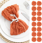 100 Pack Orange Cheesecloth Napkins 21x21 Inches Orange Cloth Napkins Set of 100 Washable Dinner Table Napkins for Wedding Bridal Baby Shower Rustic Boho Cotton Gauze Family Party Table Decor by FoliafeelHome