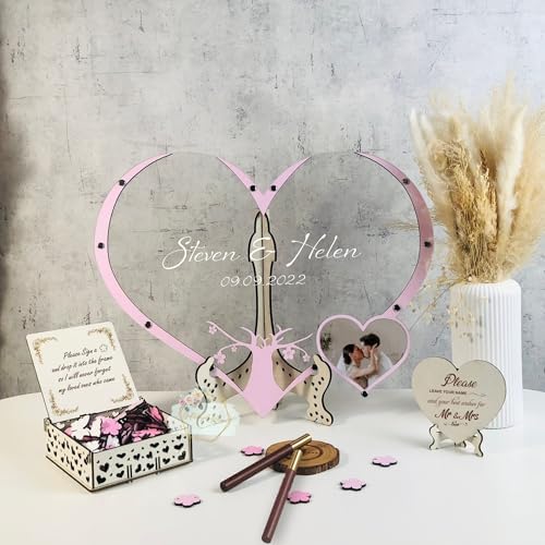 Wooden Heart Drop Box Wedding Guest Book Alternative, Rustic Keepsake - Image 2