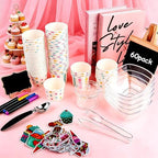 264Pcs Ice Cream Party Supplies Summer Ice Cream Bar Serves 60 Guests - Image 2