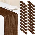 Showgeous 20 Pack Brown Cheesecloth Table Runner, 17 x 108 Inches by Showgeous