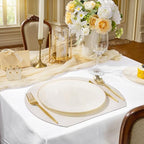bUCLA 200PCS Ivory Plastic Plates with Gold Rim - Heavy Duty Cream Disposable Include 100 Dinner 10 inch & 100 Dessert 7 inch Plates, Ideal for Party & Wedding - Image 4