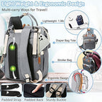 SHITIESHOU Diaper Bag Backpack Baby Bag, Baby Girl Boy Diaper Bag for Dad Mom with Pad, 16 Pockets, Pacifier Case, Large Diaper Bags Unisex for Travel (Grey) - Image 5