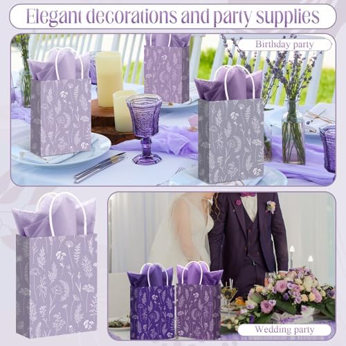 Kolldenn 100 Pcs Small Gift Bags Bulk, Purple, 8.27 x 5.91 x 3.15 Inch - Image 6