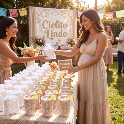 Cielito Lindo Party Favors, 12 Set, Beige, Handleless - Image 3
