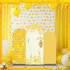 3 Pcs Honey Bee Arch Backdrop Covers Honey Theme Stretchy Backdrop Cover - Image 5