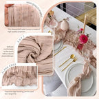 30 Pack Cheesecloth Table Runner 10FT Dusty Pink Table Runner Boho Gauze Cheese Cloth Table Runners Long Rustic Sheer Table Decorations for Wedding Party Baby Bridal Shower Birthday Holiday Home - Image 3