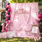 20ft×15ft Light Pink Backdrop Curtain for Wedding Parties - Image 2