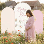3 Pcs Baby Shower Arch Backdrop Cover Baby in Bloom Photo Background Decor - Image 2