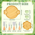 Wooden Charcuterie Boards Cheese Board Set Food Trays with Knife Fork 2 Pcs - Image 3