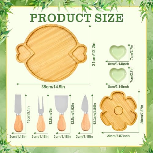 Wooden Charcuterie Boards Cheese Board Set Food Trays with Knife Fork 2 Pcs - Image 3