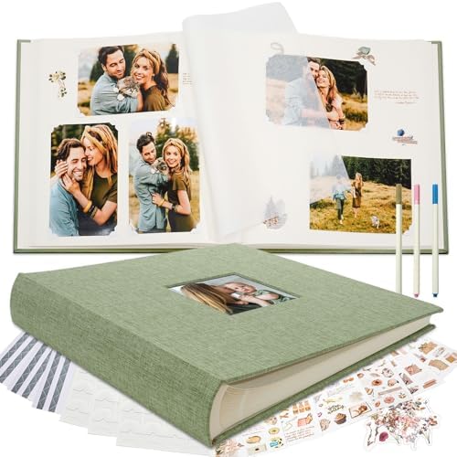 Vienrose Scrapbook Photo Album, 12x12 Inches, 100 Pages, Grass Green by Vienrose