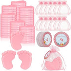 100 Sets Baby Shower Soap Favors, Baby Feet Scented Soap, Pink by KisSealed