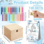 Marsui 136 Pcs Baby Shower Blocks to Decorate Game Kit, Blue Butterfly - Image 3