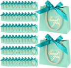 Colarr 60 Pcs Small Thank You Gift Bags with Handles, Turquoise by Colarr