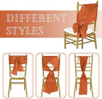 fani 120 PCS Satin Chair Sashes, 7x78 Inch, Terracotta - Image 4