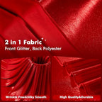 50x10ft Shimmer Red Sequin Backdrop Curtain for Parties, Thick Wrinkle Free Glitter Backdrop Drapes Photo Back Drop Curtains for Birthday Wedding Party Photography Background-10 Panels 5x10ft - Image 3