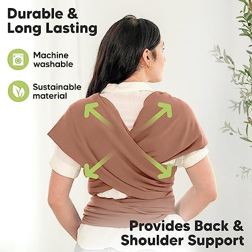 KeaBabies Baby Wrap Carrier, All in 1 Original Baby Carrier (Terracotta) - Image 5