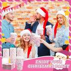 Whaline 50Pcs Merry Christmas Disposable Coffee Cups with Lids and Sleeves Pastel Pink Nutcracker Paper Drinking Cup for Xmas Birthday Party Supplies - Image 5