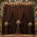 Dark Brown Backdrop Curtains-Wrinkle-Free Polyester Photography Drapes Party Curtain Background for Baby Shower Wedding Decorations- 24 X10FT - Image 5