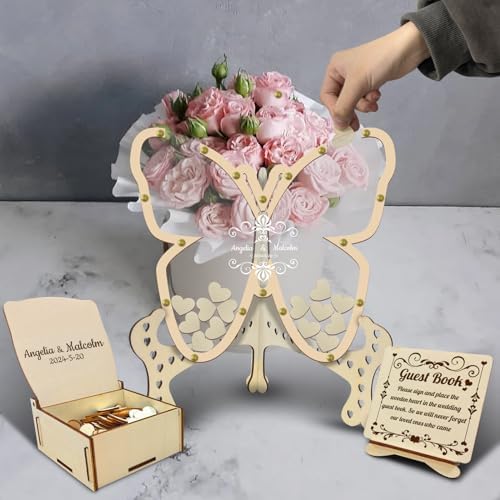 Personalized Wedding Guest Book Alternative, Guest Book Frame with Hearts for Wedding Reception, Wedding Sign Frame, Baby Shower Guest Book, Unique Wedding Decorations - Image 4