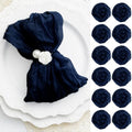 60 Pack Navy Blue Cheesecloth Napkins Washable Set of 60 Navy Blue Cloth Napkins 21x21 Inches Rustic Boho Cotton Gauze Dinner Table Napkins for Wedding Bridal Baby Shower Summer Party Table Decor by FoliafeelHome
