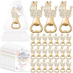 Vesici 90 Pcs Carriage Bottle Opener Party Favors, Gold with Thank You Tags by Vesici