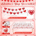 Ziliny 171 Pcs Valentine's Day Party Decorations Serve 24 Red Hearts Paper Plates Napkins Cups Banner Tablecloth Cutlery Valentine Day Anniversary Wedding Baby Shower Party Supplies - Image 4