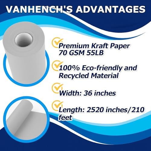 Vanhench 36" x 2520" (210') Grey Wrapping Paper, Solid Color for Men Art Kraft Craft Paper for Birthday Fathers Day Bouquet Flower Wrapping and Bulletin Board - Image 2