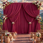 50x10ft Burgundy Backdrop Curtain Panels for Parties - Wrinkle Free Polyester Photo Curtain Backdrop Wedding Back Drop Fabric Drapes for Party Decorations Background for Photography - Image 7