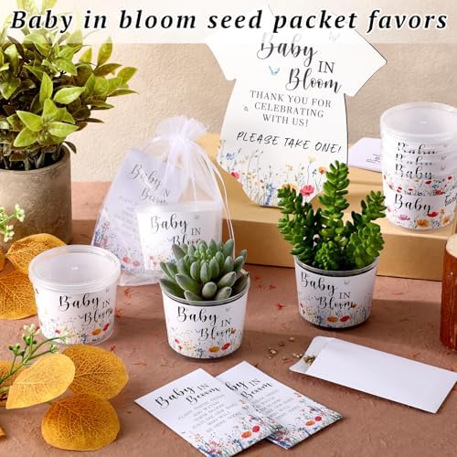 Hushee 151 Pcs Wildflower Baby in Bloom Favors Baby Shower Decorations - Image 4