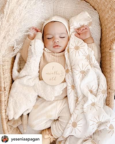 Miaoberry 100% Organic Cotton Baby Muslin Swaddle Blanket Set| Golden Boho Sunrays| Gender Neutral for Boys Girls|Yellow Mustard Orange Sun Rays| Hospital Newborn Receiving Blanket - Image 4
