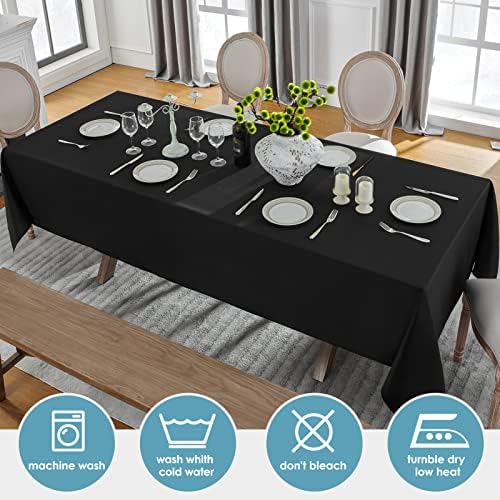 VidaFete Classic Series 6 Pack 60x120inch Black Rectangle Tablecloth - Image 4