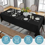 VidaFete Classic Series 10 Pack 60x102inch Black Rectangle Tablecloth - Image 4