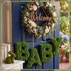 4 Pcs Moss Baby Letter Centerpiece, Green Grass Alphabet - Image 4