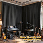 32ftx10ft Wrinkle Free Black Backdrop Curtain - 10 Feet Photography Backdrop Drapes, Silky Polyester Back Drop Cloth for Wedding Baby Shower Balloon Arch Background - Image 4