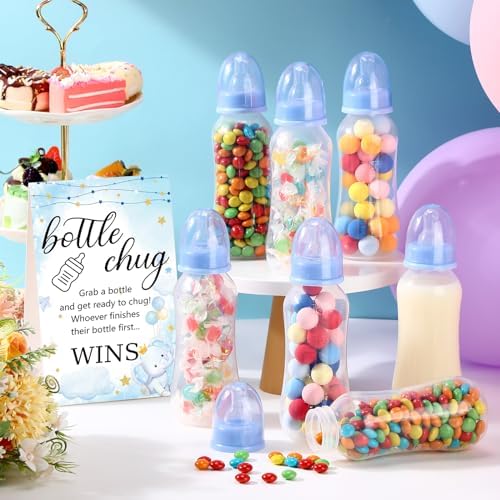 Trelaco 12 Pcs Baby Shower Bottle Chug Game, Elephant, Blue - Image 4