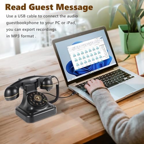Audio Guest Book Wedding Phone, Audio Guestbook,Record Audio Messages with GuestBook, Guestbook Alternative for Wedding, Birthday Party, Baby Shower, Anniversary, Engagement (Black) - Image 4
